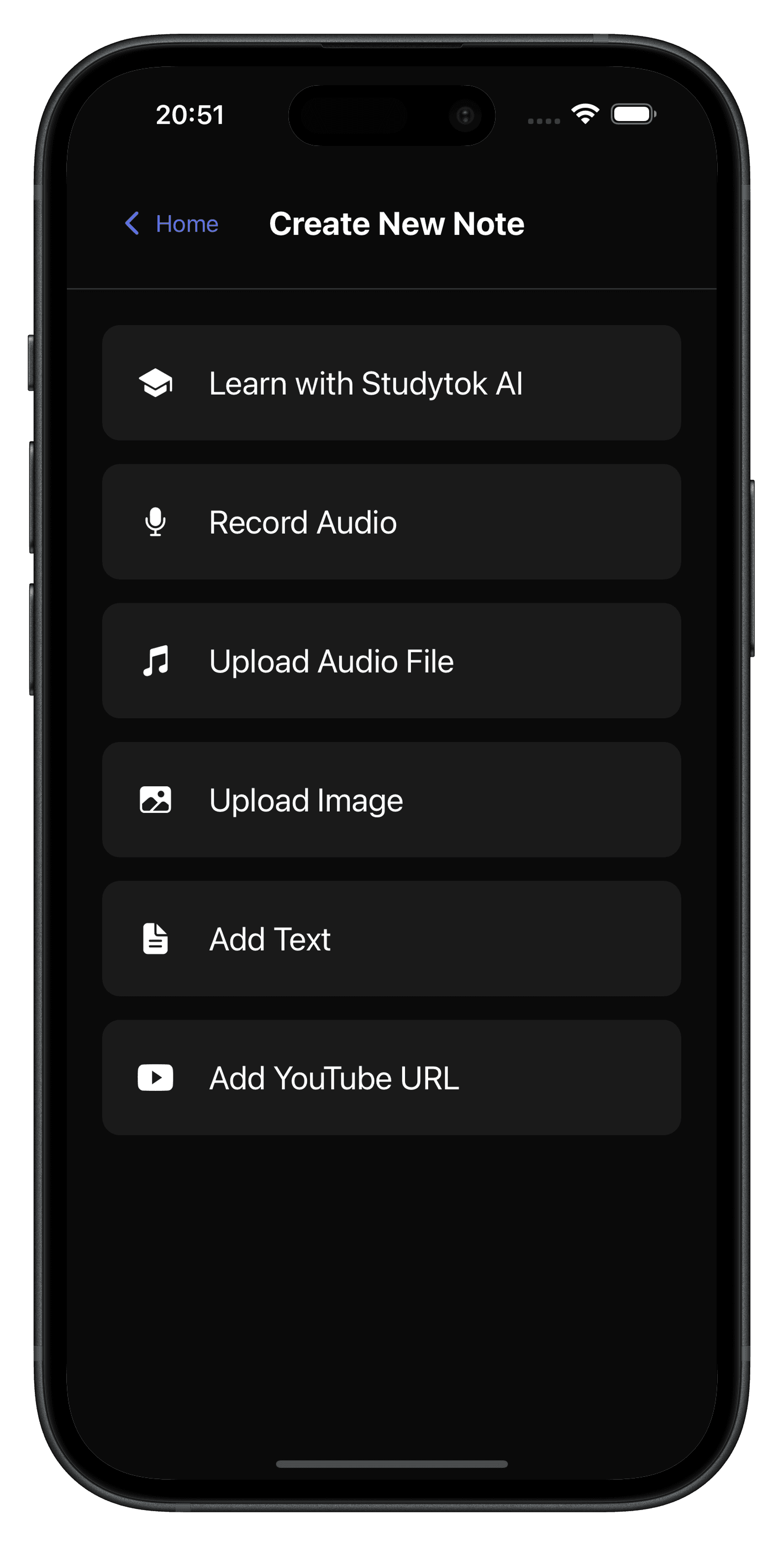 Create Content Screen