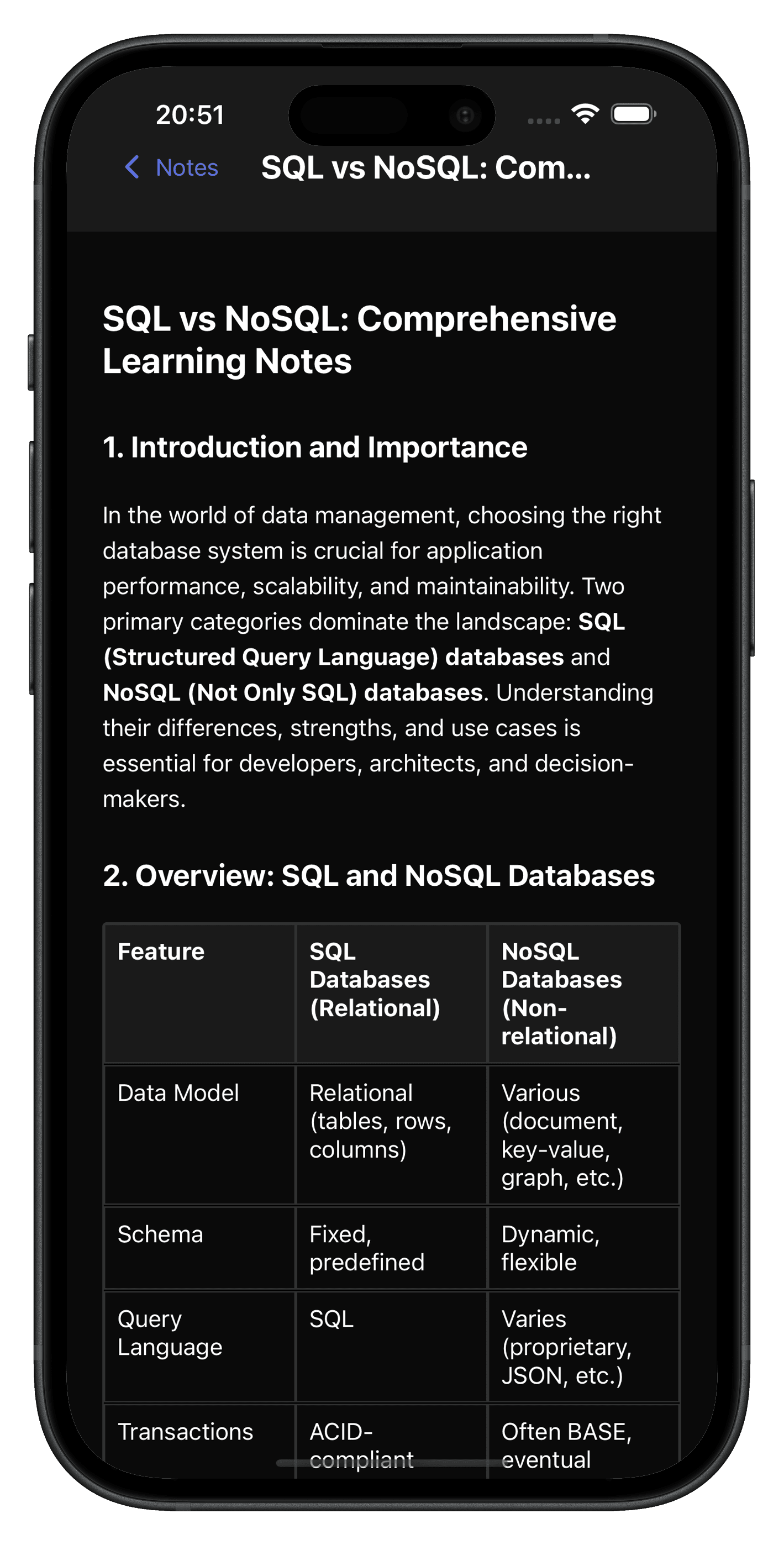Note Details Screen