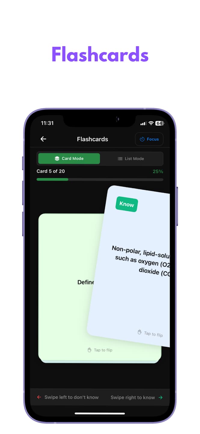 Smart flashcards for better memorization