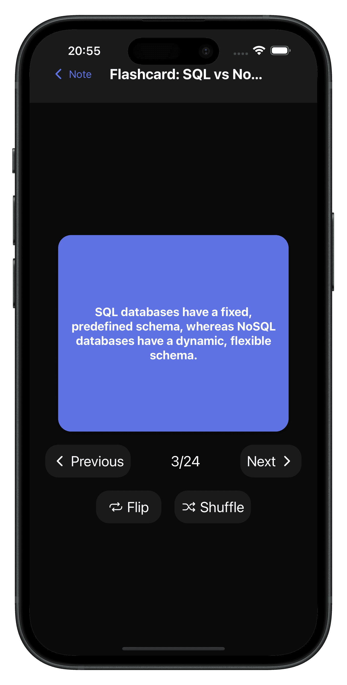 Flashcards Screen